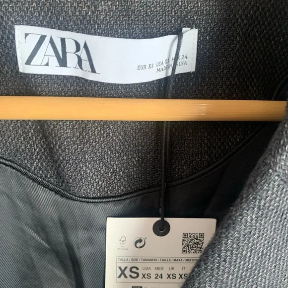 NEW Zara Linen blend Gray With Pockets Light Coat - Picture 7 of 7